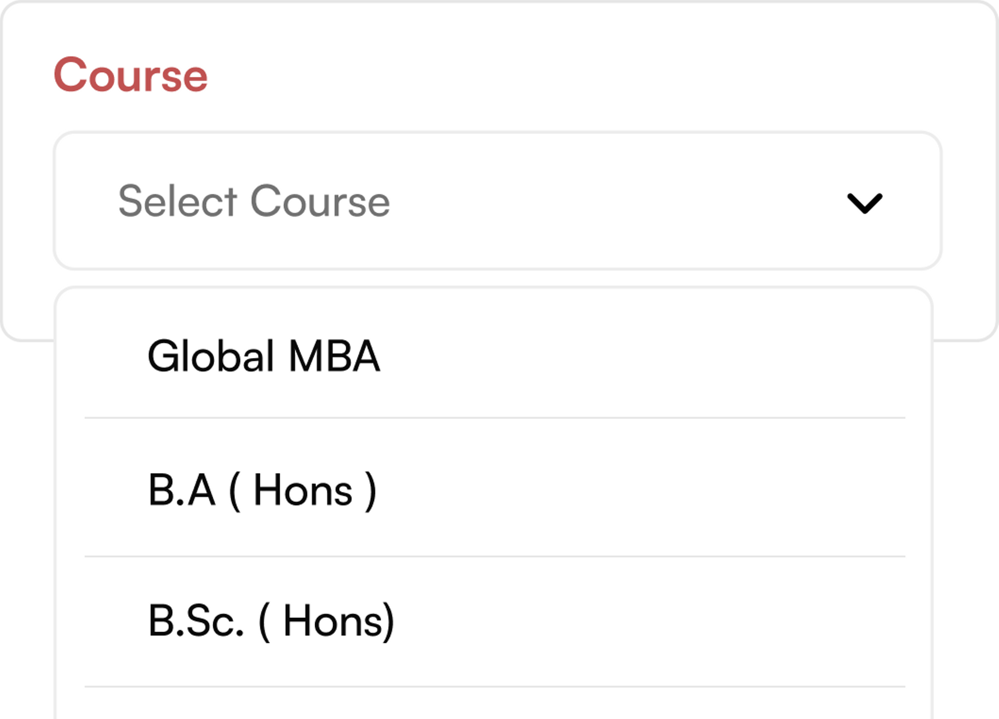 Course Selection Process  