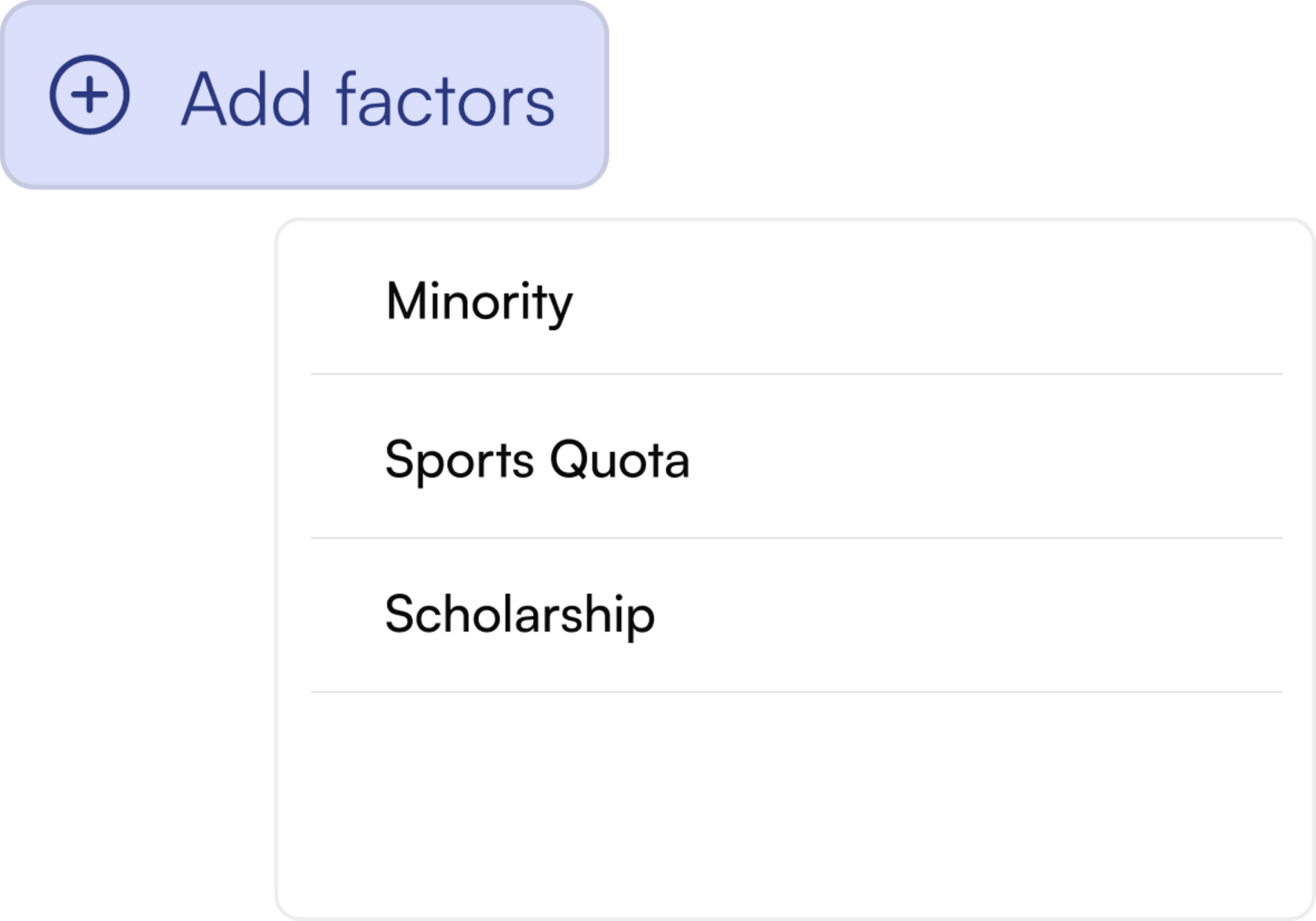 Weighted Factors for Rank Calculation